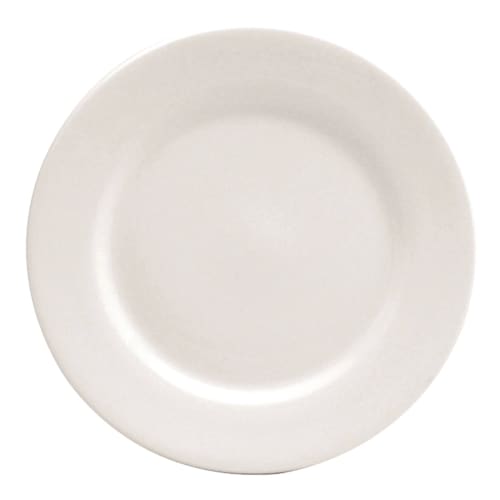 Oneida® Buffalo® China 10-1/4in Plate, Bright White with Rolled Edge